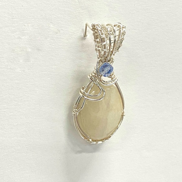 HANDCRAFTED MOONSTONE Hand Wrapped Statement Pendant, Artisan Handmade Jewelry - Picture 4 of 10